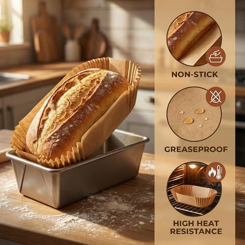 Loaf Pan Liners, 160Pcs Bread Pan Liners for Baking Bread 9x5, 9.5 x 5 Inch, Food Grade, Oil Proof, Heat Resistant, Non-Stick Disposable Parchment Paper for Oven, Air fryer, Pans, Baking - Image 2
