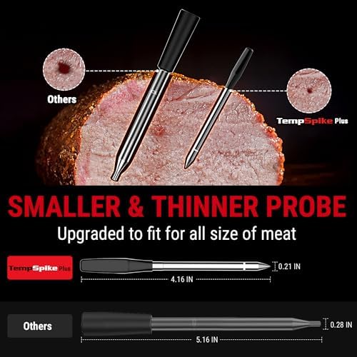 TempPro TempSpike 600ft Wireless Meat Thermometer with Ultra-Thinner Probe - Image 2