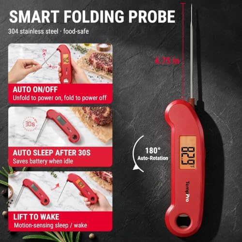 TempPro TempX3 0.1 Sec Instant Read Meat Thermometer for Cooking & Grilling - Image 5
