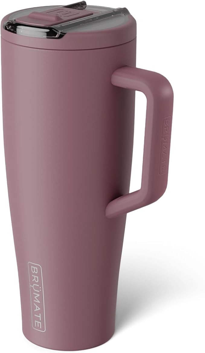 BrüMate Era Flip 40oz Tumbler with 100% Leakproof Covered Straw Lid | Hygienic Covered Straw | Insulated Stainless Steel Water Bottle with Handle | Cup Holder Friendly | BPA-Free (Rose Taupe) - Image 2