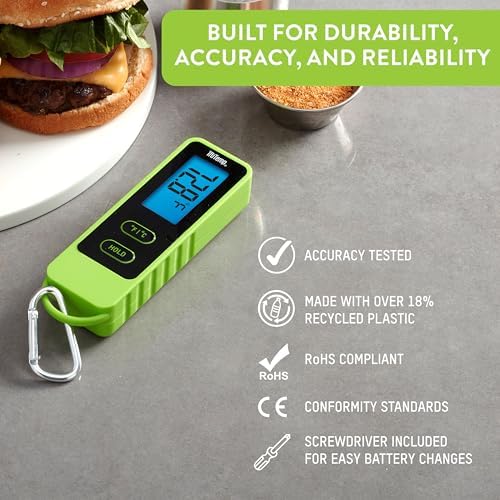 Taylor Tru Temp Digital Meat Thermometer with Folding Probe, Caribiner Clip - Image 2
