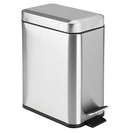 mDesign Rectangular Step-Open Wastebasket Trash Can by mDesign