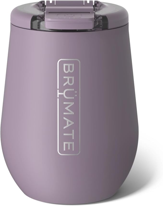BrüMate Uncork'd 14oz 100% Leakproof Insulated Wine Tumbler | Locking Lid | Insulated Stainless Steel Wine Glass | Perfect For Travel & Outdoors | BPA-Free (Lilac Dusk) by Br%C3%BCMate