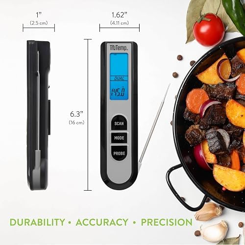 Taylor Tru Temp Digital Infrared and Folding Thermocouple Thermometer, Gray - Image 3