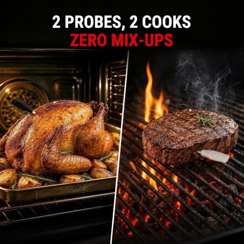 TempPro 600FT Wireless Meat Thermometer for Cooking with 2 Thinner Probes - Image 3