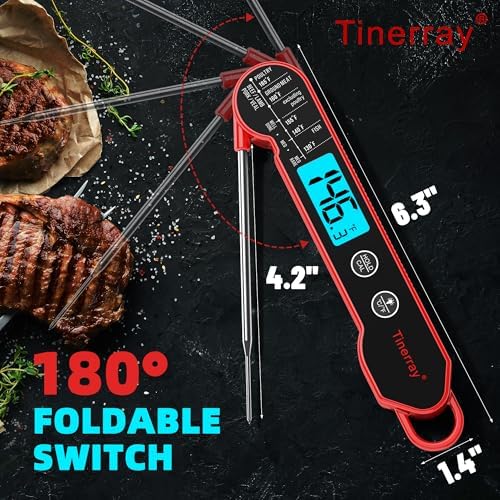 Professional Digital Meat Thermometer Instant Read Waterproof – Folding Probe Food Thermometer with Backlight & Calibration, Fast Read for BBQ, Grill, Deep Fry, Cooking, Liquids, Gift for Chef - Image 6