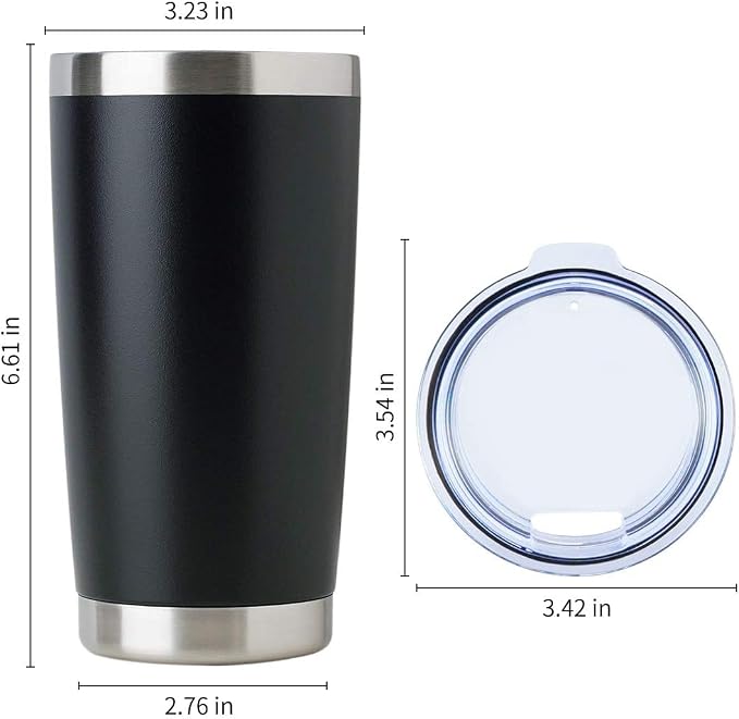 DOMICARE 20oz Stainless Steel Tumbler Bulk with Lid, Double Wall Vacuum Insulated Travel Mug, Powder Coated Coffee Cup, Mix, 12 Pack - Image 5