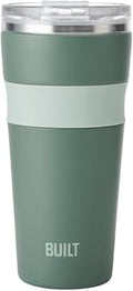 BUILT 24 oz Stainless Steel Vacuum Insulated Tumbler - Sage Green Double Wall Travel Cup, Keeps Drinks Cold 24 Hours or Hot 8 Hours, Leak Proof Lid with Flip Straw, Silicone Grip by Built