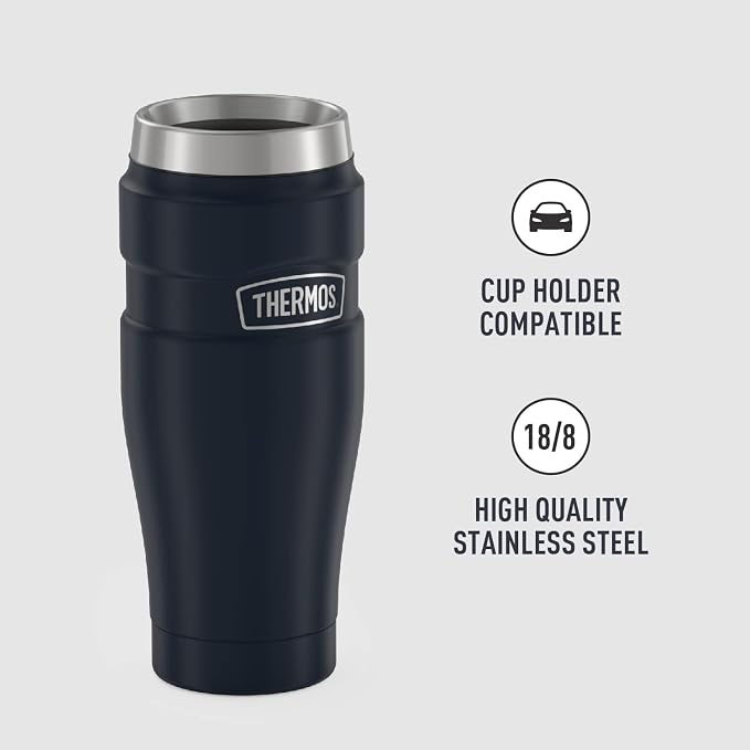 THERMOS Stainless King Travel Tumbler, 16 Ounce, Vacuum-Insulated | Midnight Blue | Pack of 4 - Image 4