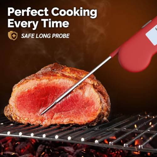 0.5 Sec Instant Read Outdoor Fryer Thermometer Digital, Red - Image 7