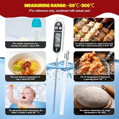 Copkim 6 Pcs Food Thermometer Instant Read Probe BBQ,White - Image 5