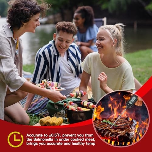 Copkim 12 Pcs Instant Read Meat Thermometer Long Probe,Black - Image 6