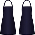 Jubatus 2 Pack Bib Aprons with 2 Pockets Cooking Chef Kitchen Apron by Jubatus