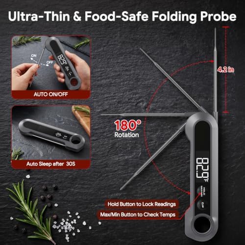 Meat Thermometer Digital, Cooking, Grilling Thermometer, 1-2S Instant Read - Image 4