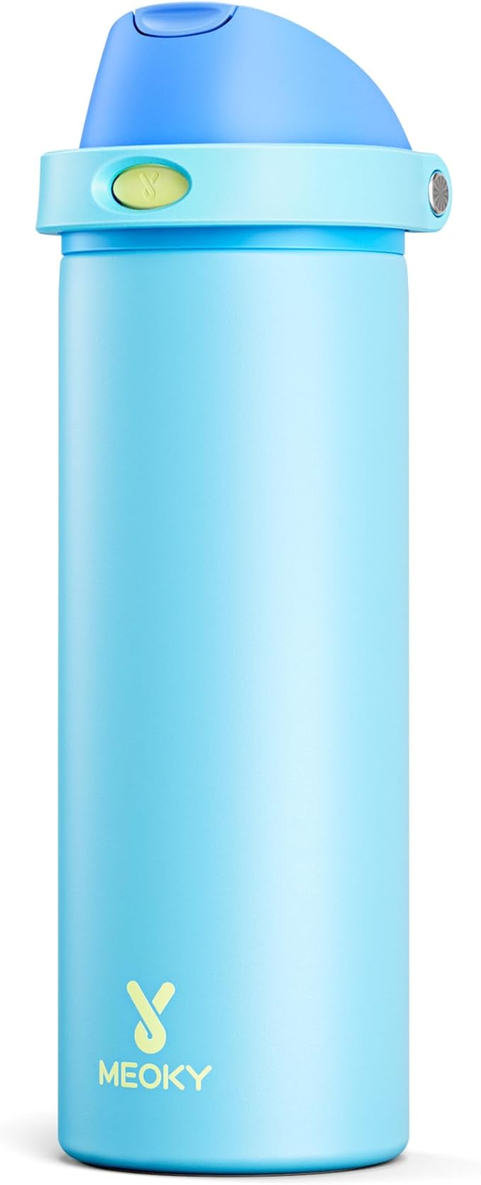 24 oz Insulated Water Bottle for Men: Meoky Stainless Steel Water Bottle with 2-in-1 Straw and Spout Lid - Leak Proof, Cold for 24 Hours, Fits in Car Cup Holder, BPA-Free for Sports Travel, Azure by MEOKY