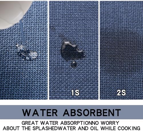 SUMLANS Kitchen Mat Set of 2 PCS, Cushioned Non Slip Rugs for Kitchen Floor, Absorbent Runner Comfort Standing Mats Washable for Kitchen, Office, Home (Dark Blue, 17.3"x47"+17.3"x71") - Image 4