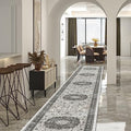 Hallway Washable Runner Rug - 2'6x14 Kitchen Rugs Entryway Rug Runner Vintage Soft Floor Mat Non Slip Indoor Farmhouse Carpet for Bathroom Living Room Bedroom (2'6''x14', Grey) by HYHAOYUNLAI