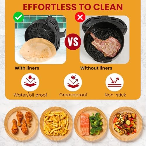 Air Fryer Liners for Ninja, 125 Pcs Round Disposable Airfryer Paper Liners - Image 5