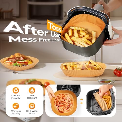 400 Pcs 8" Square Air Fryer Liners Disposable, Airfryer Paper for 5-8QT - Image 4