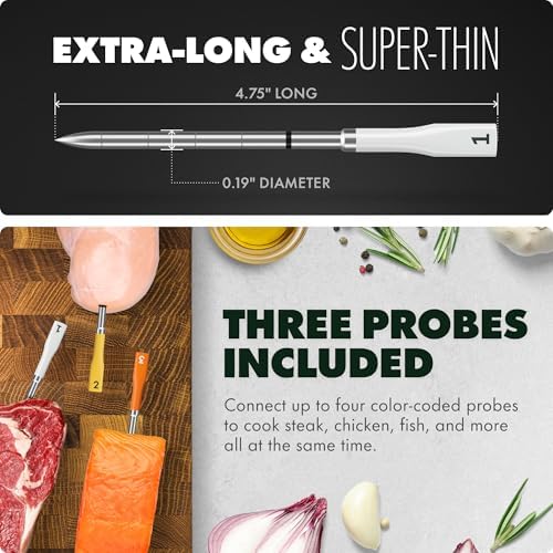 CHEF iQ Sense | Smart Wireless Meat Thermometer | 3 Ultra-Thin Probes | WiFi Unlimited Range | 1000°F Heat Safe | 5 Sensors | BBQ, Grill, Oven, Smoker, Air Fryer | Gen3 - Image 5