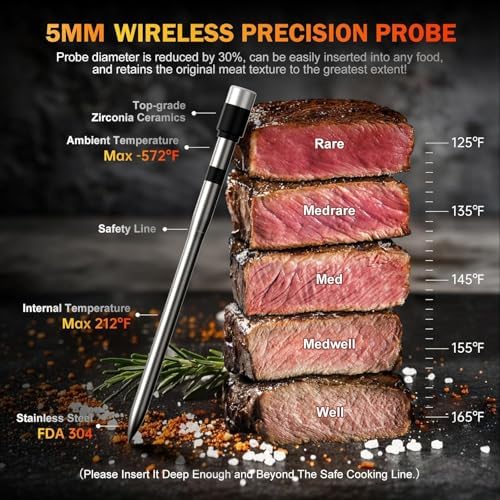Bluetooth Meat Thermometer Digital, Wireless Thermometer with Smart APP - Image 4