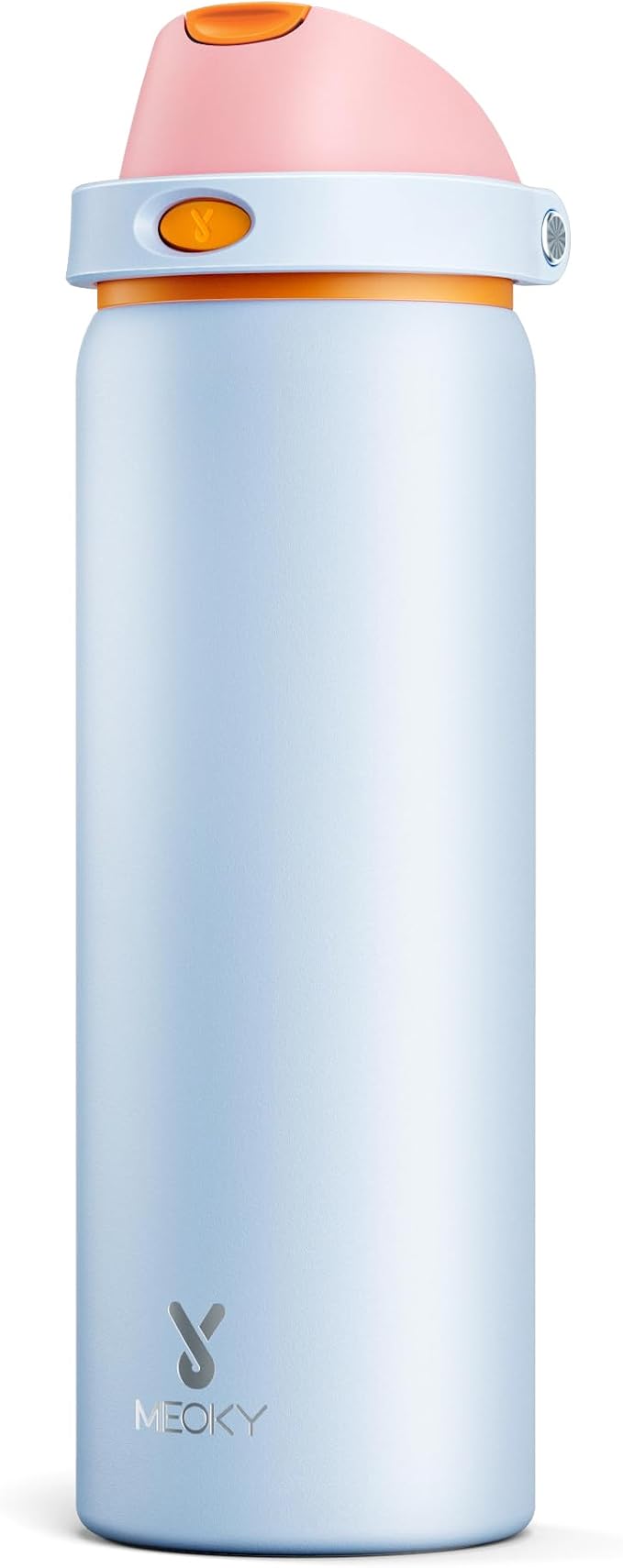 32 oz Insulated Water Bottle with Straw: Meoky Stainless Steel Metal Water Bottle with 2-in-1 Lid - Leak Proof, Cold for 24 Hours, Protective Silicone Base, BPA-Free for Gym Sports, Periwinkle by MEOKY