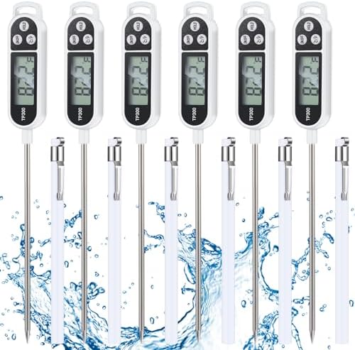 Copkim 6 Pcs Food Thermometer Instant Read Probe BBQ,White by Copkim