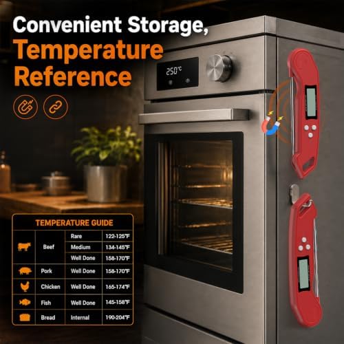 DOQAUS Meat Thermometer – Temperature Calibrators Food Thermometer Red - Image 6