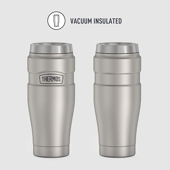 THERMOS Stainless King Travel Tumbler, 16 Ounce, Vacuum-Insulated | Matte Steel | Pack of 4 - Image 2