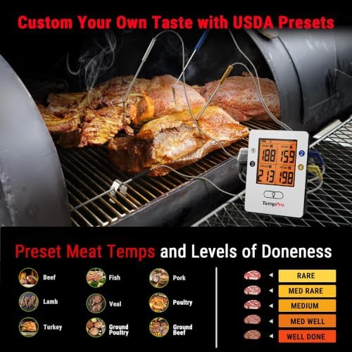 TempPro TempSync 650ft Bluetooth Meat Thermometer for Cooking with 4 Probes - Image 6