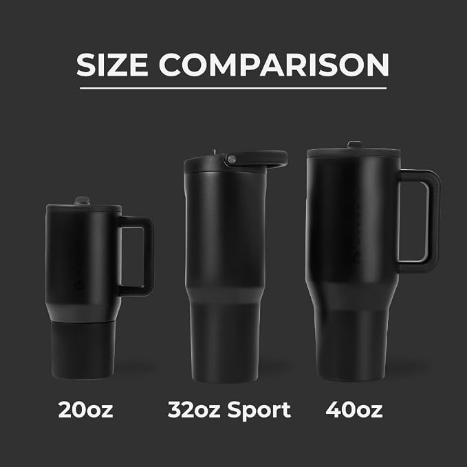HydroJug Sport - Stainless Steel Tumbler with Straw, Vacuum Insulated, 32oz Leakproof Water Bottle, Ergonomic Design, Reusable, Dishwasher Safe, Rubber Base, Durable for Gym or Outdoors, Black - Image 4