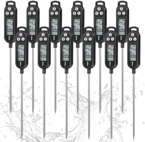 Copkim 12 Pcs Instant Read Meat Thermometer Long Probe,Black by Copkim