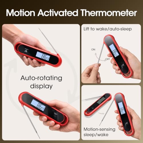 DOQAUS 0.5 Sec Instant Read Meat Thermometer Digital for Cooking, Red - Image 4