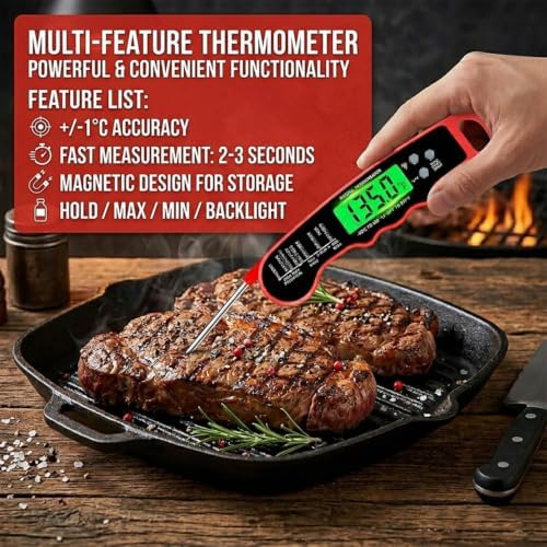 2Pack Meat Thermometer Digital Instant Read Food Thermometer for Oven & BBQ - Image 2