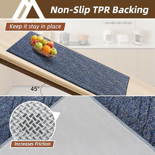 COSY HOMEER Kitchen Rugs Sets of 2 Non-Slip Washable,48x20Inch/30X20Inch - Image 3