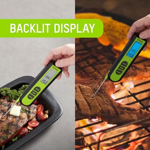 Taylor TruTemp Dual Instant Read Infrared Meat and Food Thermometer, Digital for Cooking, IPX5 Splash Proof Design, Plus Meat Probe for BBQ, Kitchen, Smoker, and Grilling, Green - Image 6