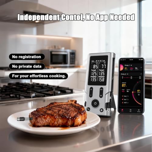 Wireless Meat Thermometer Digital 2 Probes with Smart App Alert - Image 2
