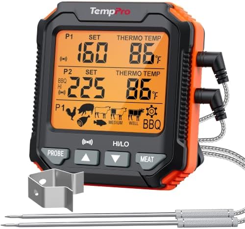 TempPro TempTrack Digital Meat Thermometer for Cooking with 2 Meat Probes by TempPro
