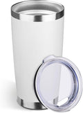 StarSpeed 20oz Tumbler Bulk with Lid, Stainless Steel Insulated Tumblers Double Wall Vacuum Insulated Travel Mug, Powder Coated Coffee Cups for Hot and Cold Drinks(White,1) by StarSpeed