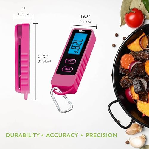 Taylor Tru Temp Digital Meat Thermometer with Folding Probe, Caribiner Clip - Image 3
