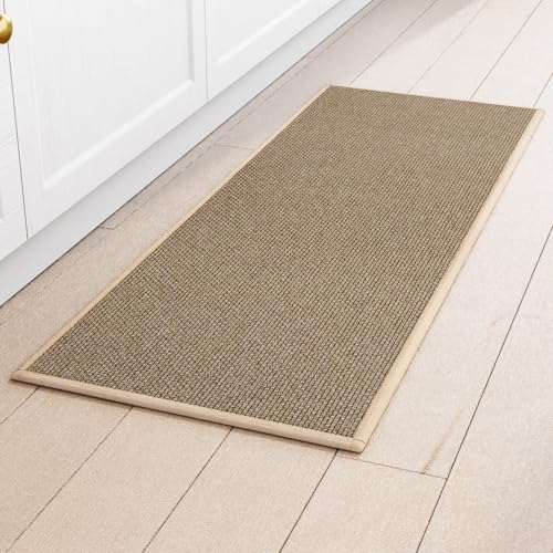SUMLANS Kitchen Mat 1 PCS, Cushioned Non Slip Rugs for Kitchen Floor, Absorbent Runner Comfort Standing Mats Washable for Kitchen, Office, Home (Brown, 17.3"x60") by SUMLANS