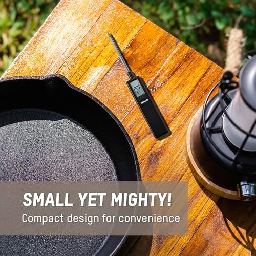 Taylor Mighty Mini Digital Meat Thermometer, Instant Read Food Thermometer for Cooking & Grilling, -40°F to 450°F Range, Compact Pocket Size with On/Off Switch, Black - Image 2