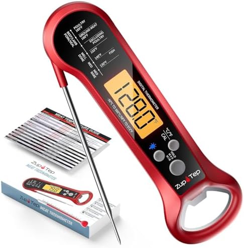 Meat Thermometer Digital – Instant Read Food Thermometer for Cooking with Long Probe and Backlit Display, Fast Accurate Temperature for Grill, BBQ, Smoker, Candy, Kitchen Essentials by Unknown
