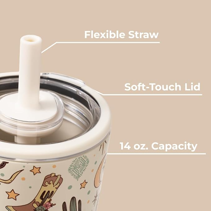 HydroJug Everyday Tumbler 14 oz – Ceramic-Lined Insulated Tumbler with Straw and Soft-Touch Lid, Cup Holder Friendly, Double-Wall Vacuum Insulation, Reusable Travel Cup – Rodeo - Image 4