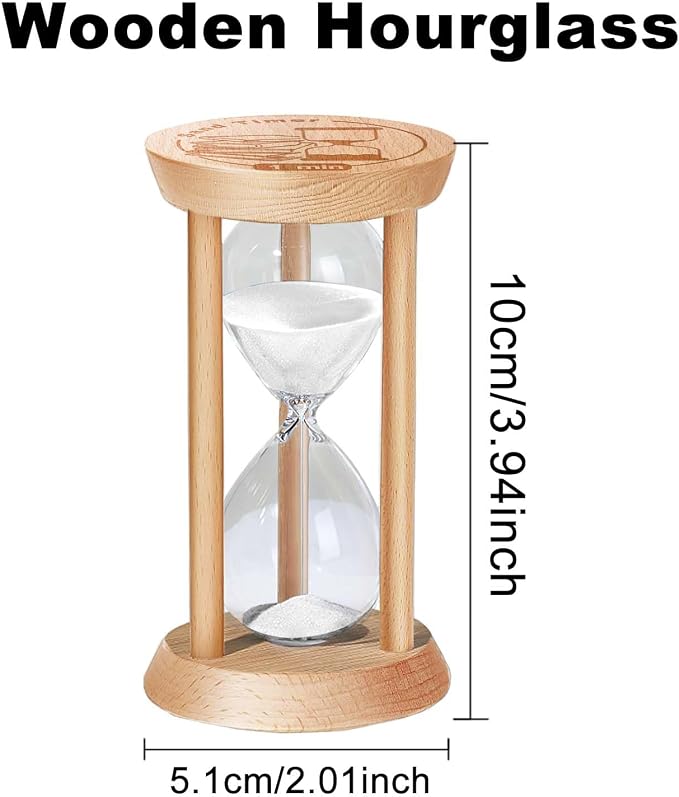 10 Minute Sand Timer Hourglass, 10 Min Wooden Sand Clock, Ten Minute Wood Hour - Image 2
