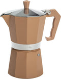 Primula Classic Moka Pot Stovetop Espresso and Coffee Maker, Italian and Cuban Cafetera for Rich Espresso Brewing, Durable Aluminum Greca Coffee Maker with Easy Grip Handle, 6-Cup, Caramel by Primula