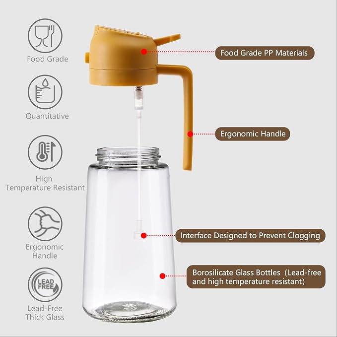 SWEET VIEW Oil Sprayer for Cooking, 16oz/470ml 2 In 1 Glass Olive Oil Sprayr & - Image 5