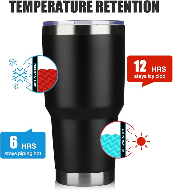 MEWAY 30oz Tumbler Double Wall Vacuum Insulated Travel Mug, Stainless Steel Tumbler with Lid, Durable Powder Coated Insulated Coffee Cup for Cold & Hot Drinks (MIX,4 PACK) - Image 5