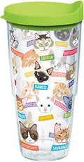 Tervis Flat Art Cats Made in USA Double Walled Insulated Tumbler Travel Cup Keeps Drinks Cold & Hot, 24oz, Clear by TervisTumblerCompany
