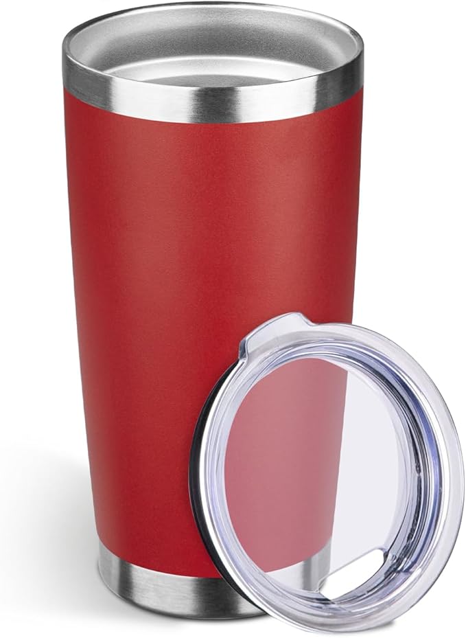 StarSpeed 20oz Tumbler Bulk with Lid, Stainless Steel Insulated Tumblers Double Wall Vacuum Insulated Travel Mug, Powder Coated Coffee Cups for Hot and Cold Drinks(Wine Red,1) by StarSpeed